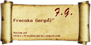 Frecska Gergő névjegykártya