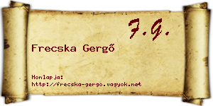 Frecska Gergő névjegykártya