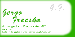 gergo frecska business card